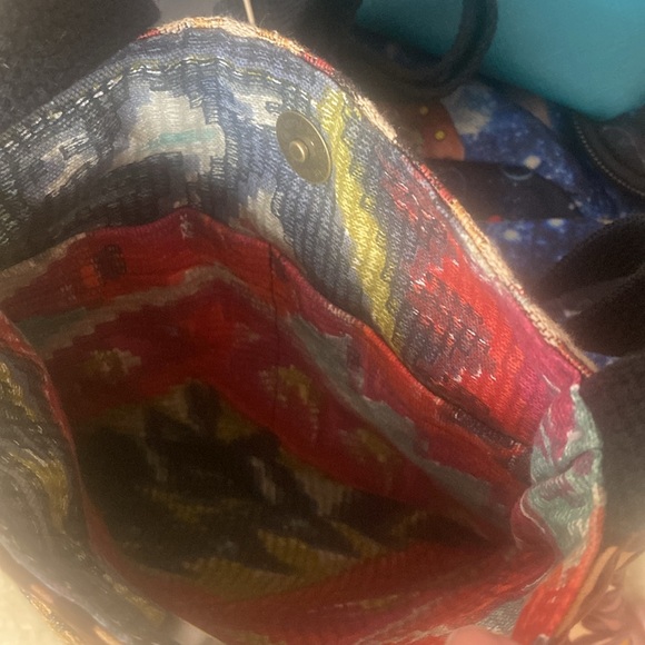 ST. CLAIR DESIGNS Black and Red Crossbody Bag with Intricate Pattern Boho - Picture 6 of 6